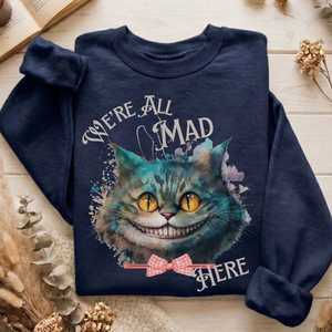 Sweatshirts: We're All Mad Here Cheshire Cat Sweater