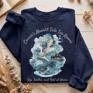 Sweatshirts: Cancer's Moonlit Tide Tea Rooms Zodiac Sweatshirt