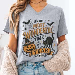 Halloween Bookish Tees: It's the Most Wonderful Time Halloween V-Neck