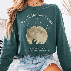 Long Sleeve Tees: Moonlit Readers Society Long Sleeve Tee