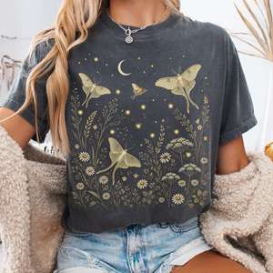 Luna Moths And Fireflies At Night T-Shirt
