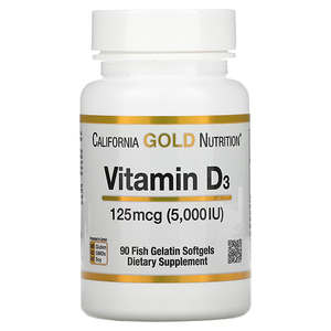 California Gold Nutrition Vitamin D3 125mcg 90 Fish Gelatin Softgels – TheNatural.Kiwi