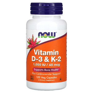 NOW Foods Vitamin D-3 & K-2 120 Veg Capsules – TheNatural.Kiwi