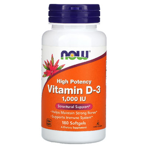 NOW Foods Vitamin D-3 High Potency 1,000 IU 180 Softgels – TheNatural.Kiwi