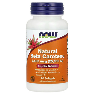 Products: NOW Foods Natural Beta Carotene 7500mcg (25,000 IU) 90 Softgels – TheNatural.Kiwi