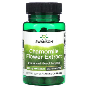 Swanson Chamomile Flower Extract Standardized 500mg 60 Capsules – TheNatural.Kiwi