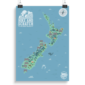 Hike Scratch Map - Hike and Scratch Great Walks NZ