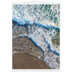 Beyond Typical Range Prints: Te Arai White Wash Aerial Print -  with Hanger