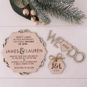 Invitations: Wedding Invitation Sets - Wooden