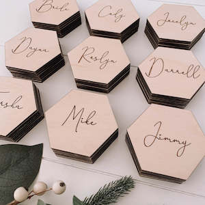Wedding Decor: Place Cards - Engraved