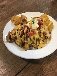 Beef Nachos w. Salsa and Sour Cream