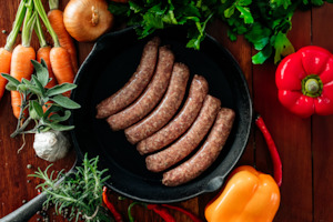 beef: Gourmet Sausage Bundle + Free Classic Patties