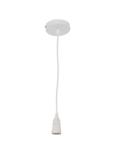 Lighting: B22 Suspension Cord and Ceiling Mount - White