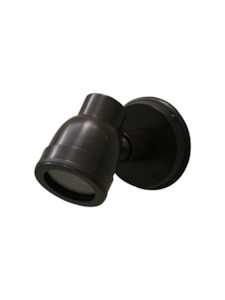 Lighting: Outdoor IP54 Wall Mounted Brass Spotlight - Bronze