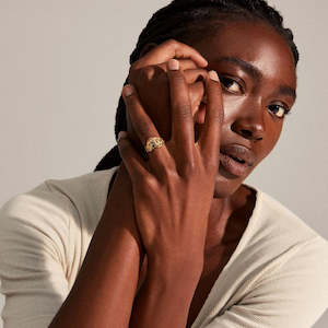 Womens Clothing: Blossom Recycled Organic Shaped Ring - Gold Plated