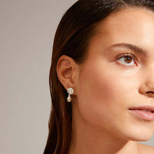 Womens Clothing: Heat Recycled Freshwater Pearl Earrings - Silver Plated