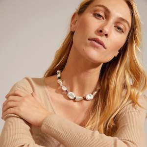 Womens Clothing: Rhythm Pearl Necklace  - Silver Plated