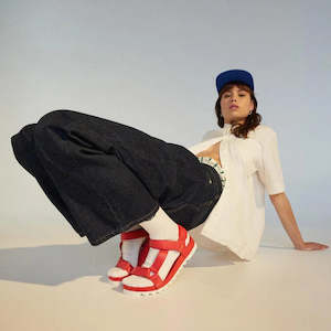 Rollie: Sandal Tooth Wedge Fiesta Red