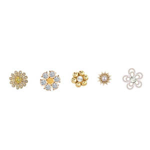 Jibbitz: Jibbitz Elevated Flower Gem 5pc Pack