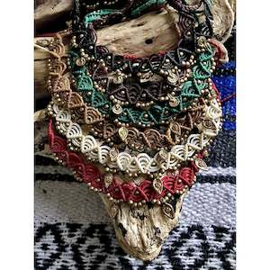 Costume Necklace Pendants: Charm Macrame Necklace
