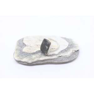 Greenstone Paua Rings: Haeata Thin Silver Greenstone Ring