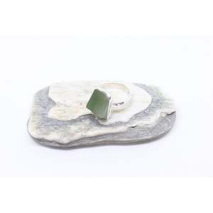 Greenstone Paua Rings: Ahurewa Silver Greenstone Ring