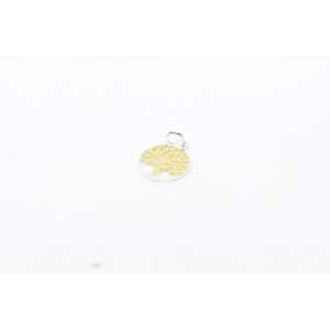 Silver Studs 1: Tree of Life Circle Charm Gold Plated