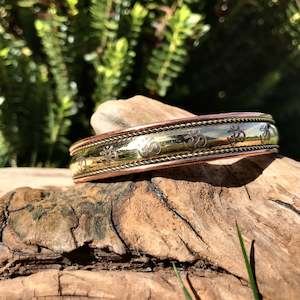 Brass Silver Played Bangles: Magnetic Copper Bangle