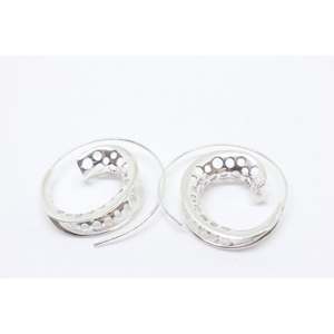 Brass And Silver Plated Earrings: Roller Small Silver Plated Earrings