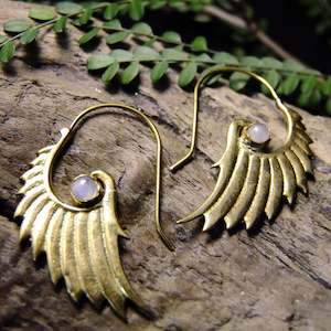 Brass And Silver Plated Earrings: Rika Wing Brass Earrings
