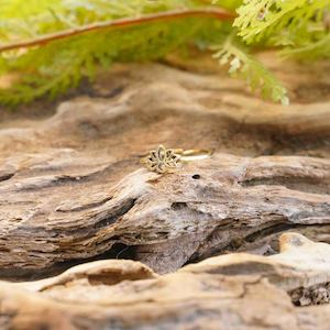 Brass And Silver Plated Rings: Ethereal Lotus Flower Brass Rings