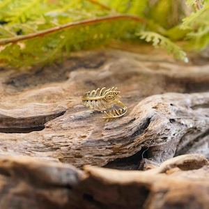 Aztec Spear Flower Brass Rings