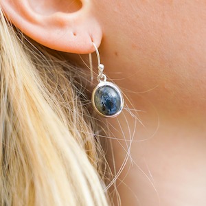 Earth Yara Oval Sterling Silver Earrings