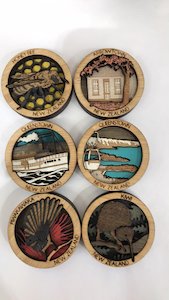 Wall Art 1: Laser Cut Wood Scenic Picture Round Magnet