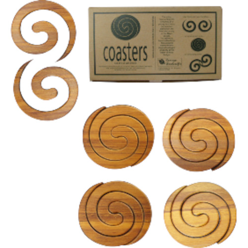 Kitchenware 1: Rimu Split Swirl Coasters Set