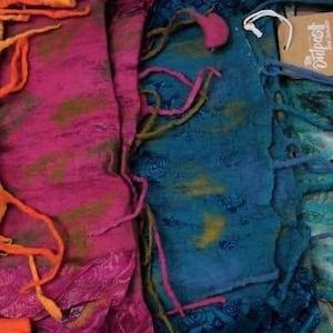 All Shawls Scarves Pashminas Sarongs: Lara Lace Edge Silk and Wool Scarf