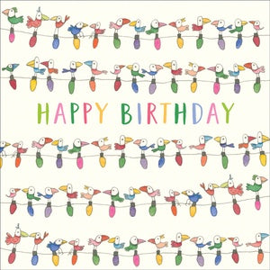 Happy Birthday Birds Lights Card