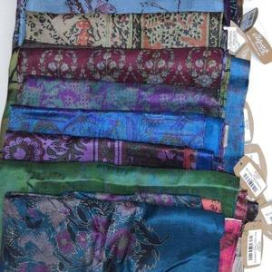 Scarves: Panelled Posy 100% Silk Scarf