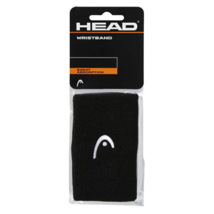 Padel Accessories: HEAD Wristband 5" 2 Pack - Black