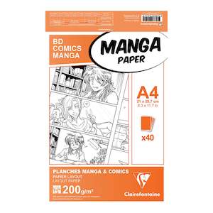Comics Graphic Novels: Clairefontaine Manga Paper A4 200 GSM - Pack of 40 Sheets