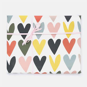 Caroline Gardner Coloured Hearts Wrap - Single Sheet