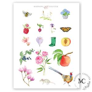 Flower Stickers by Madison Coulter - per sheet