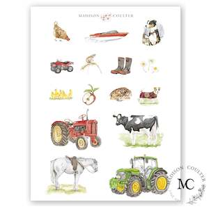 Farm Life Stickers by Madison Coulter - per sheet