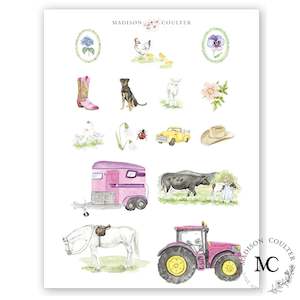 New Zealand: Farm Girl Stickers by Madison Coulter - per sheet