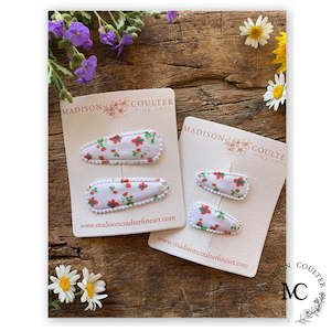 Madison Coulter Fine Arts: SMALL Strawberry Snap Hair Clip by Madison Coulter