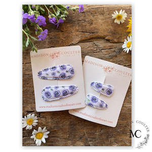 Madison Coulter Fine Arts: SMALL Pansy Snap Hair Clip by Madison Coulter