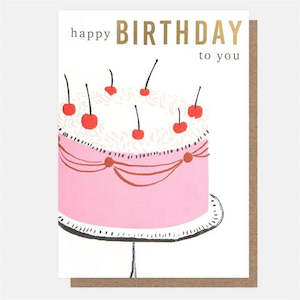 Greeting Cards: Card: Happy Birthday to You Pink Cake