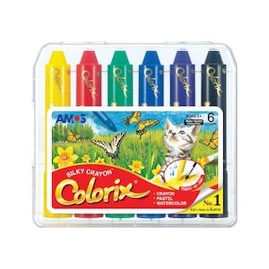 Amos Silky Crayon Classic Colours Pack of 6