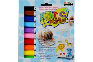 Pens: Marvy Fabric Markers - Set of 10 Colours