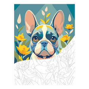 Art Other: Byron Paint by Numbers Canvas, Paint & Brushes Kit: Frenchie